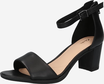 CLARKS Strap Sandals in Black: front