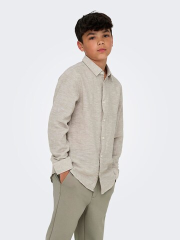 Only & Sons Junior Regular fit Button Up Shirt 'OSJCaiden' in Beige