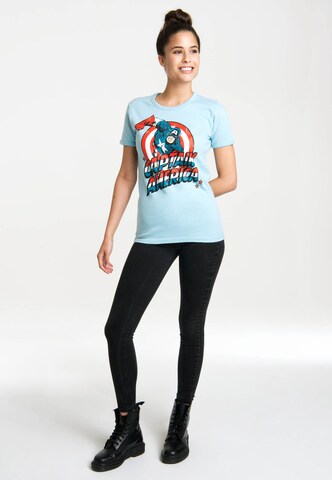 LOGOSHIRT Shirt 'Captain America' in Blue