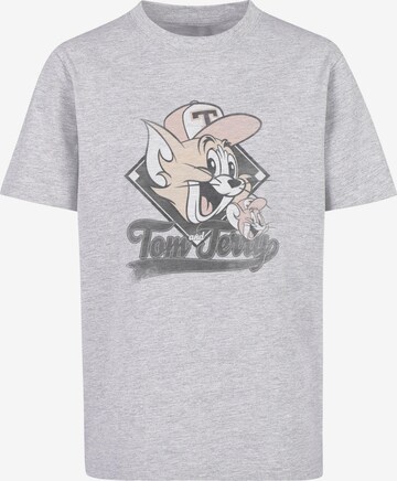 ABSOLUTE CULT Shirt 'Tom And Jerry - Baseball Caps' in Grijs: voorkant