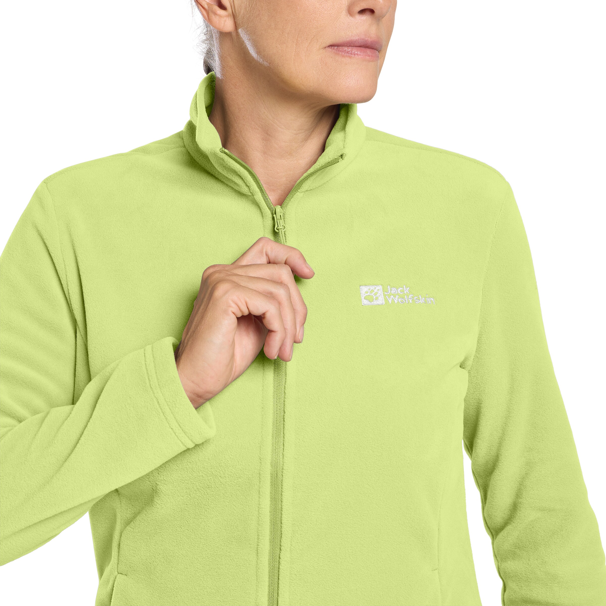 JACK WOLFSKIN Athletic Fleece Jacket 'Taunus' in Green