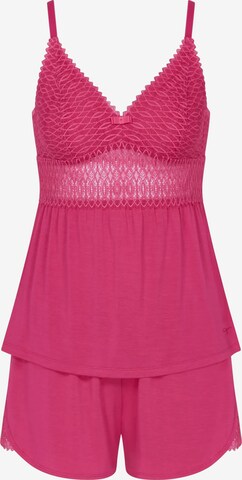 TRIUMPH Kort pyjamas 'Aura Spotlight' i rosa: framsida