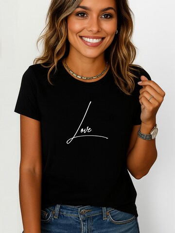 RMK Shirt 'Love' in Schwarz