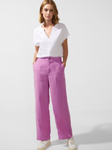 STREET ONE Lużny krój Spodnie w kolorze fioletowy