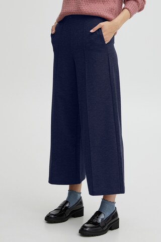 ICHI Wide leg Pants 'KATE' in Blue: front