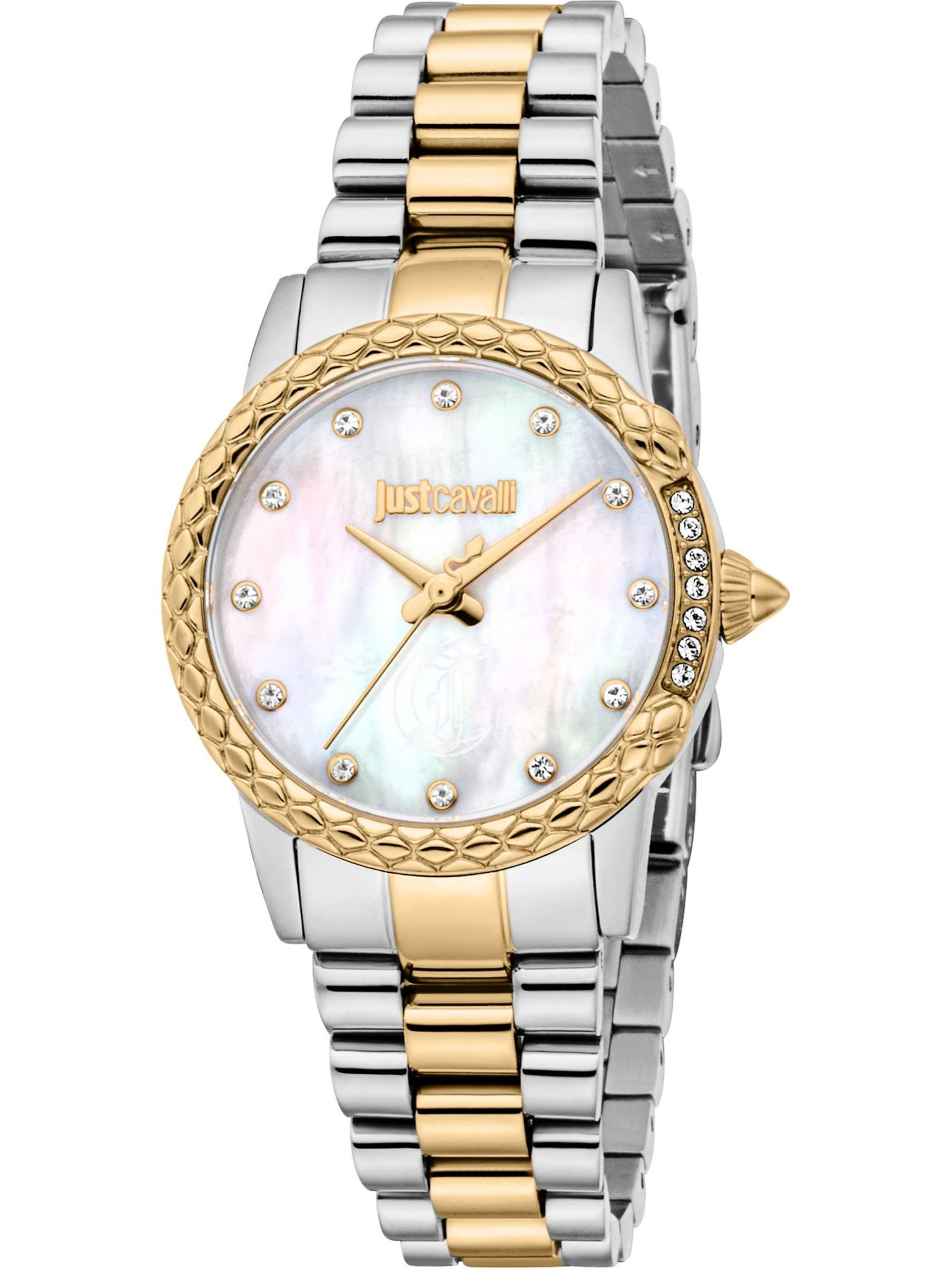 Just Cavalli Analoguhr in Silber: Vorderseite