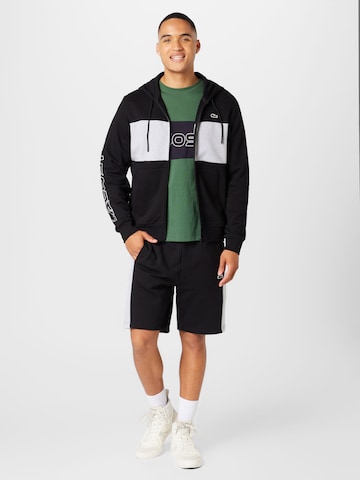 LACOSTE Zip-Up Hoodie in Black