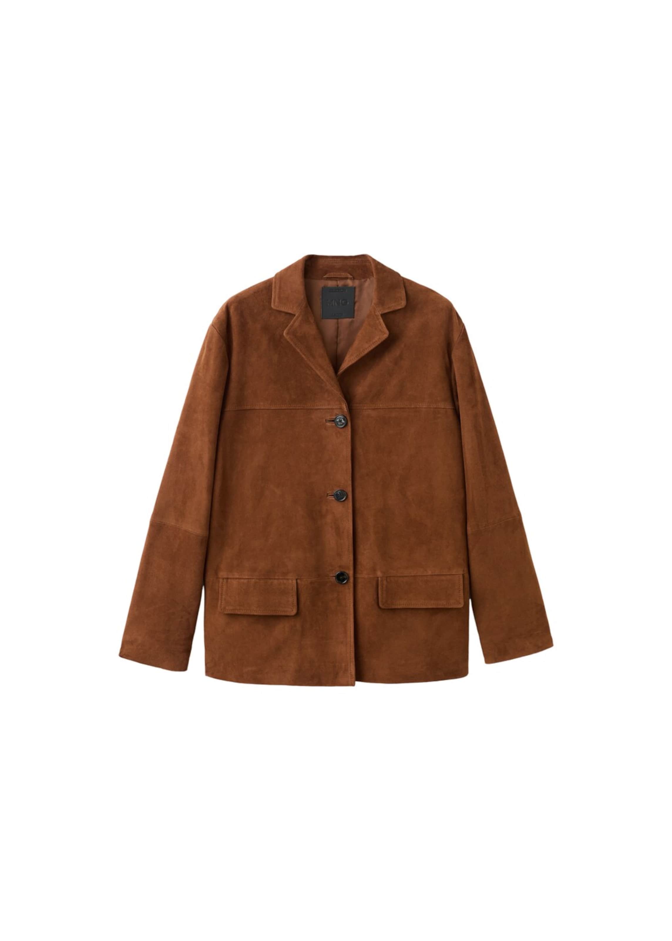MANGO Between-Season Jacket in Brown: front