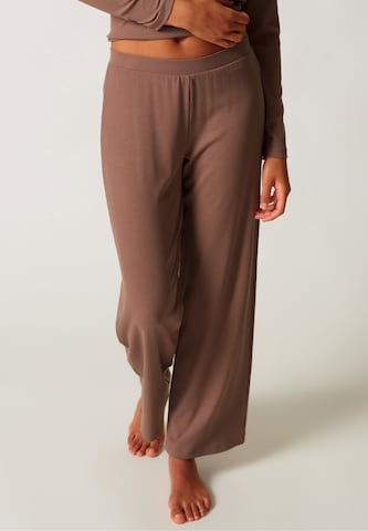 Wide leg Pantaloncini da pigiama di Skiny in marrone: frontale