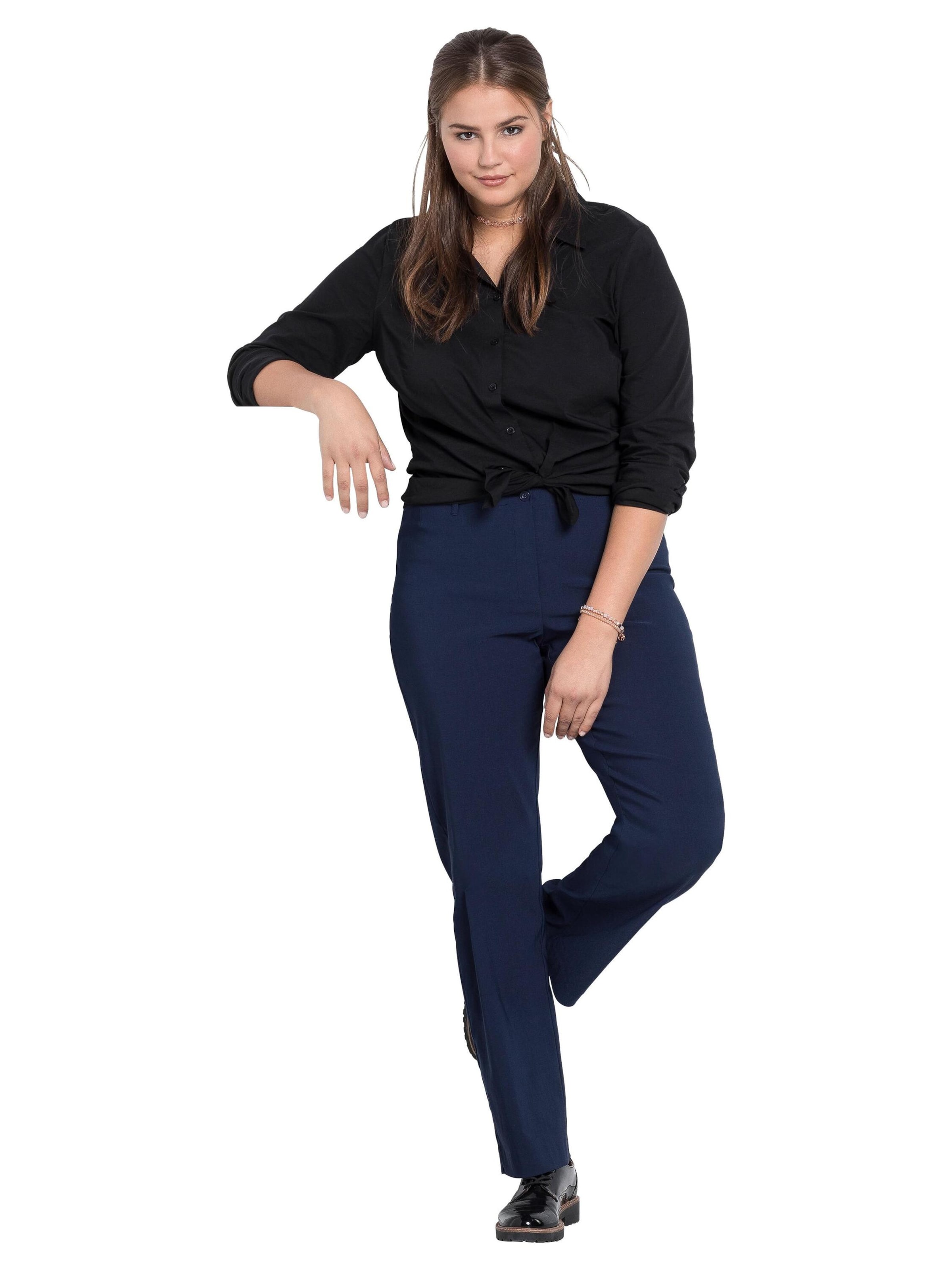 SHEEGO Slimfit Broek in Blauw
