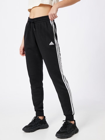 ADIDAS SPORTSWEAR Tapered Workout Pants 'Essentials French' in Black: front