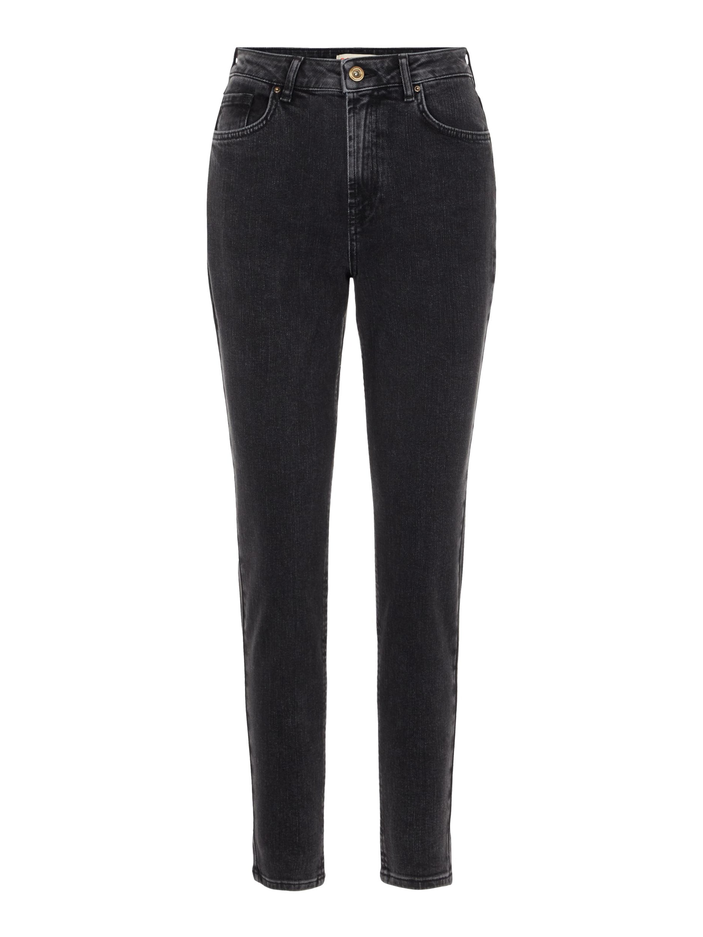 Frauen Jeans PIECES Jeans 'Leah' in Schwarz - XO02111