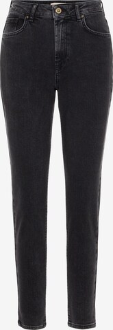 PIECES Tapered Jeans 'Leah' in Schwarz: predná strana