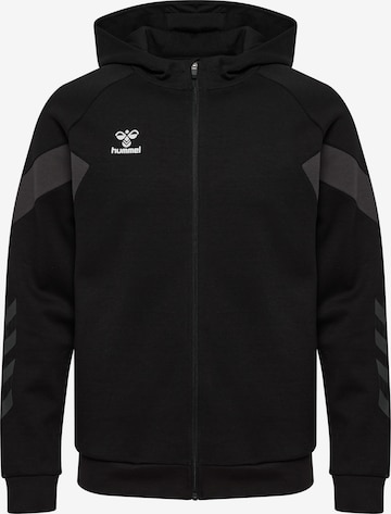 Hummel Athletic Zip-Up Hoodie 'TRAVEL' in Black: front