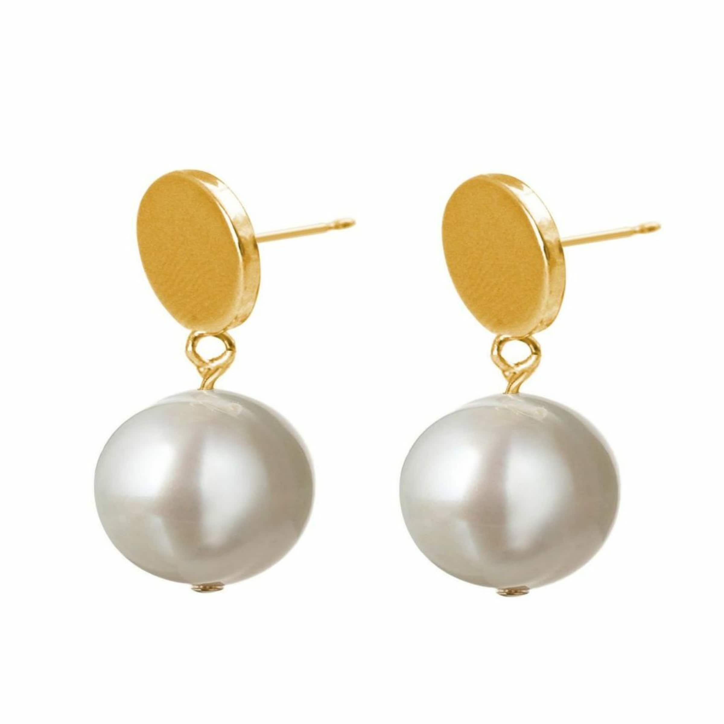 Gemshine Ohrringe in Weiß, Gold 