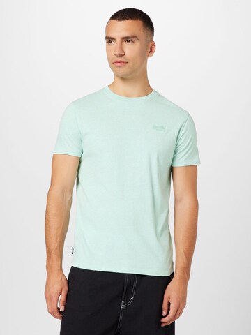 zaļš Superdry T-Krekls 'Essential': no priekšpuses