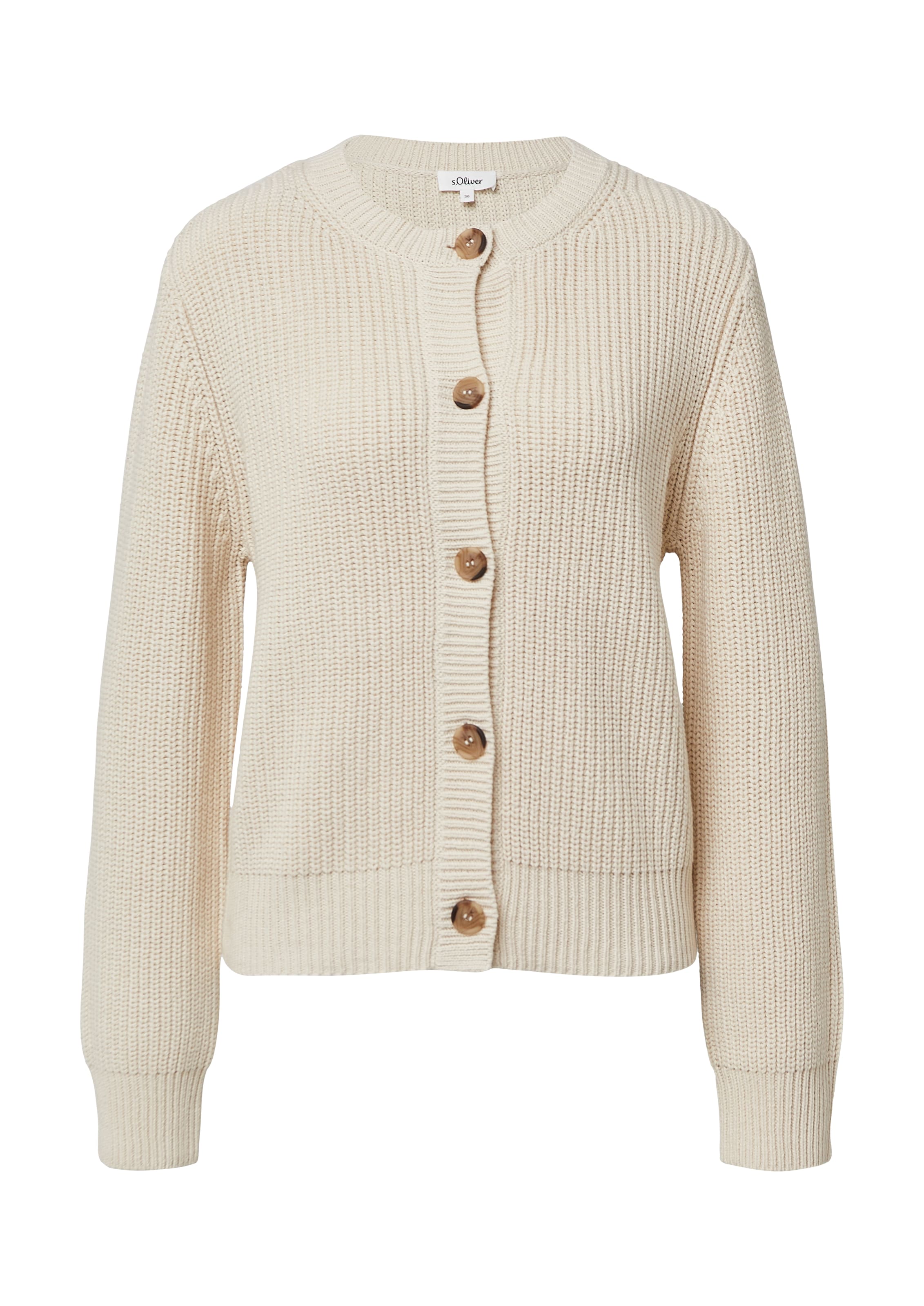 s.Oliver Knit Cardigan in Beige: front