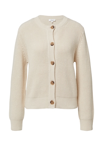 s.Oliver Gebreid vest in Beige: voorkant