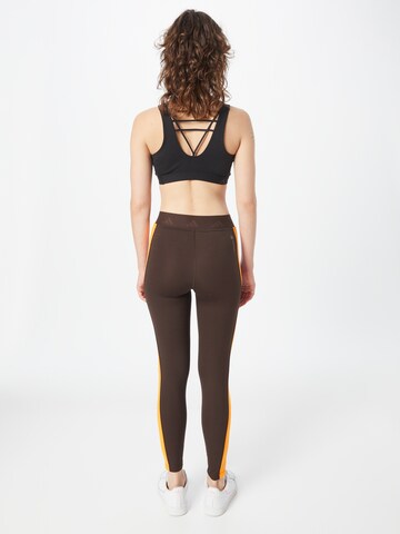 ADIDAS PERFORMANCE Skinny Workout Pants 'Hyperglam Techfit' in Brown
