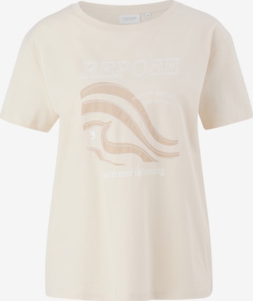 comma casual identity T-shirt i beige: framsida