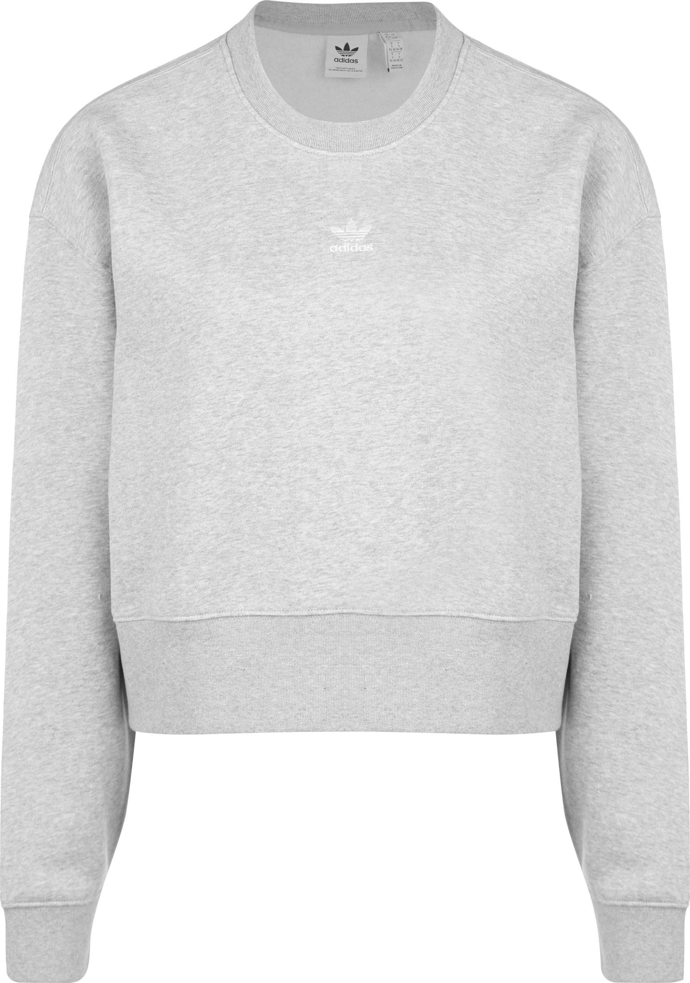 ADIDAS ORIGINALS Sweatshirt 'Adicolor Essentials' in graumeliert / weiß, Produktansicht