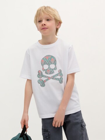 Scalpers Koszulka 'Ikat Skull' w kolorze biały