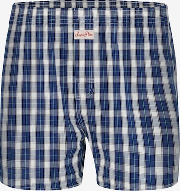 Sugar Pine Boxer shorts ' Checks 1901 ' in Blue: front