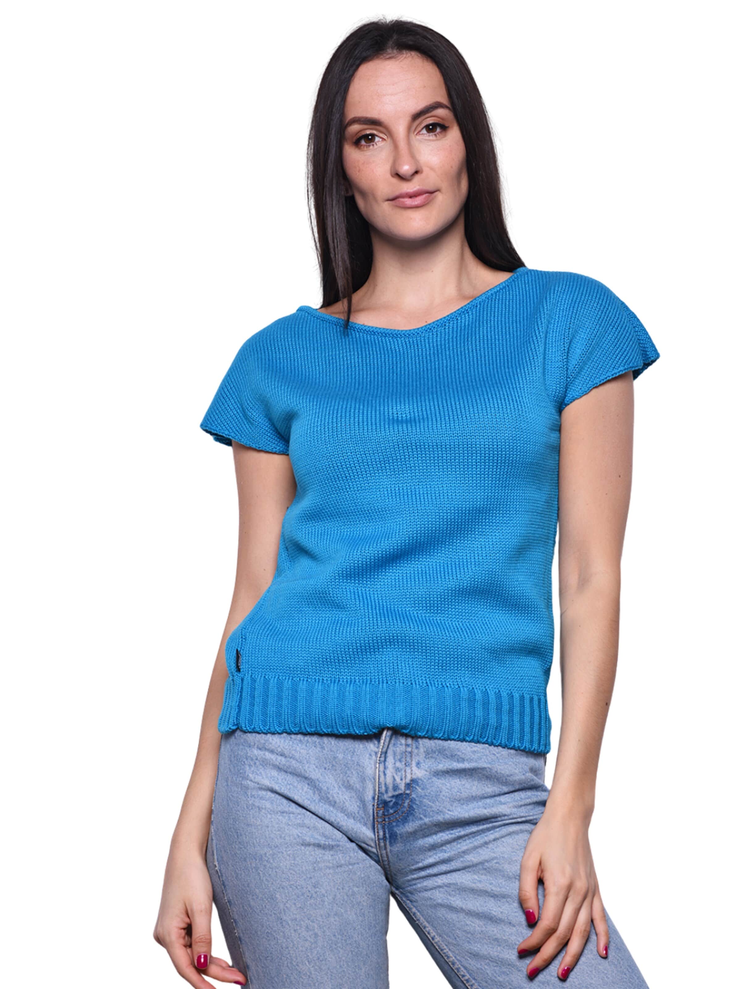 Süel knitwear - Top de punto 'Carlos' en azul: frente