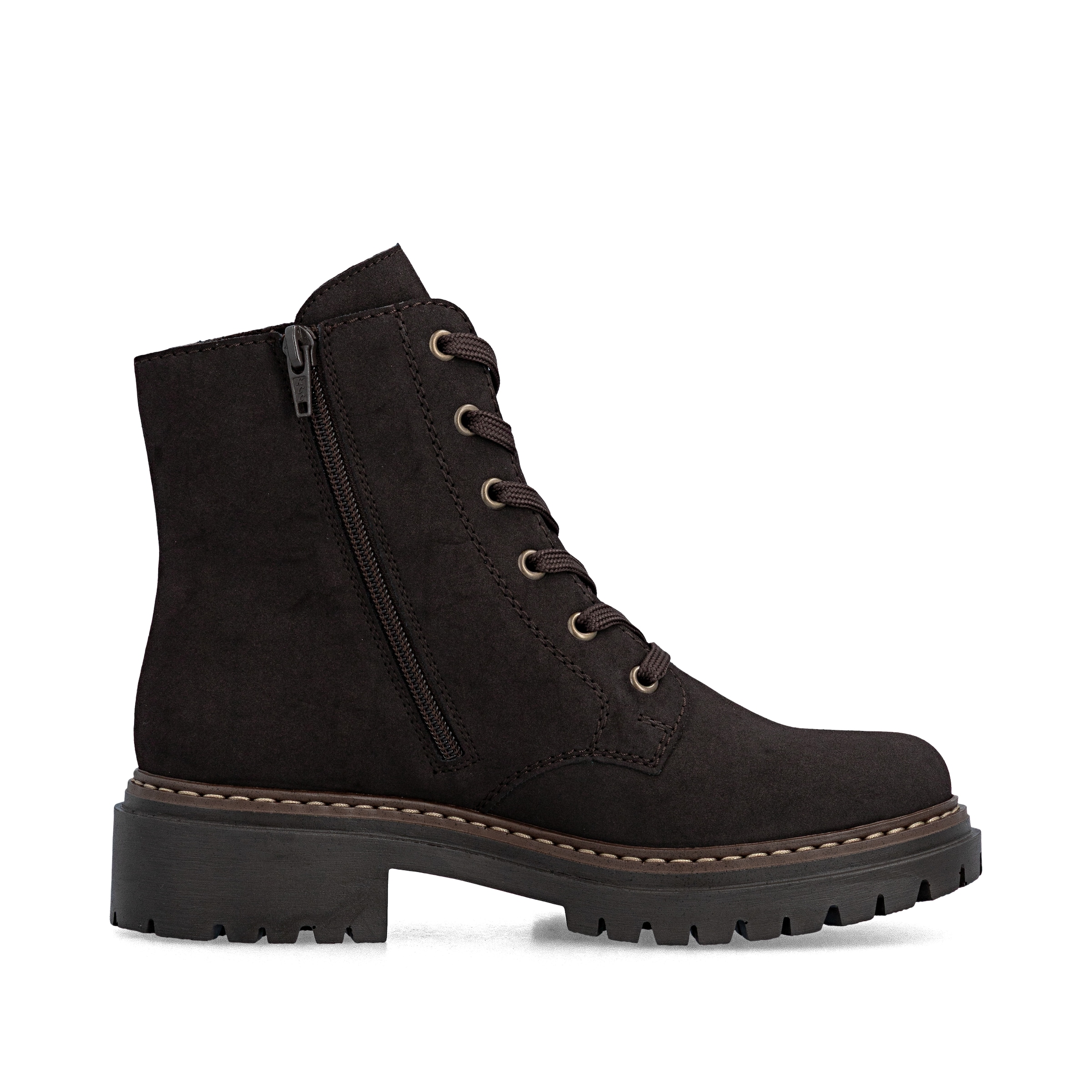 Rieker Lace-Up Ankle Boots in Brown