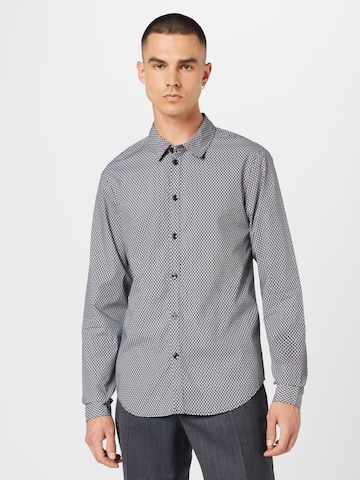 ABOUT YOU Regular fit Button Up Shirt 'Fritz' in Black: front