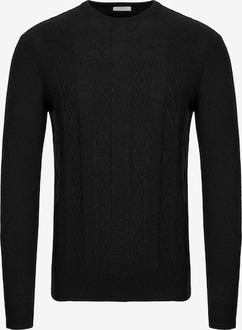 Pull-over 'Malo Optimum Kaschmir Pullover schwarz' Malo en noir : devant