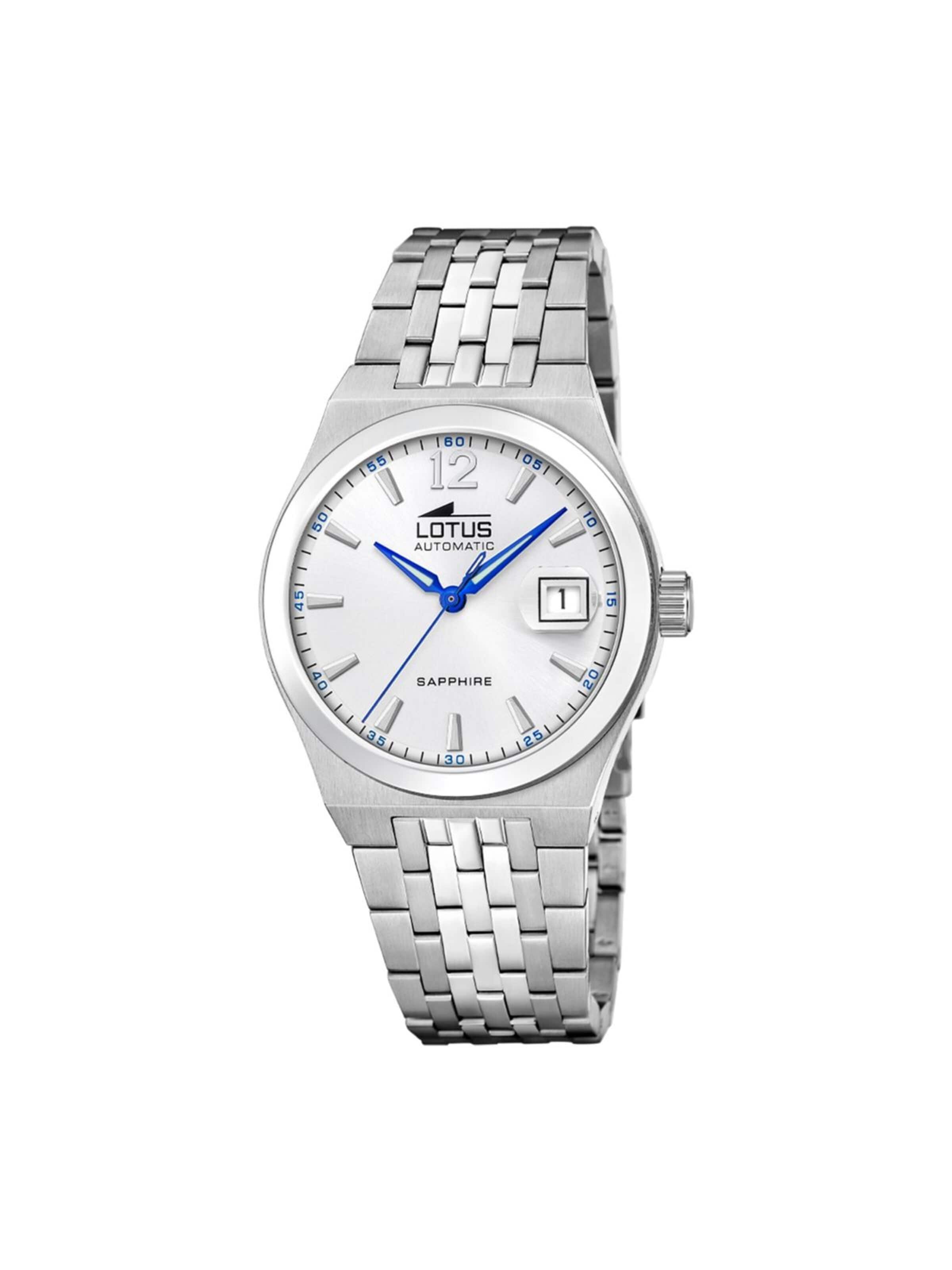 Lotus Analoog horloge in Zilver: voorkant