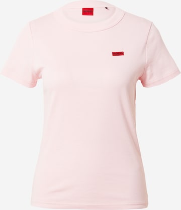HUGO Тениска в розово: отпред