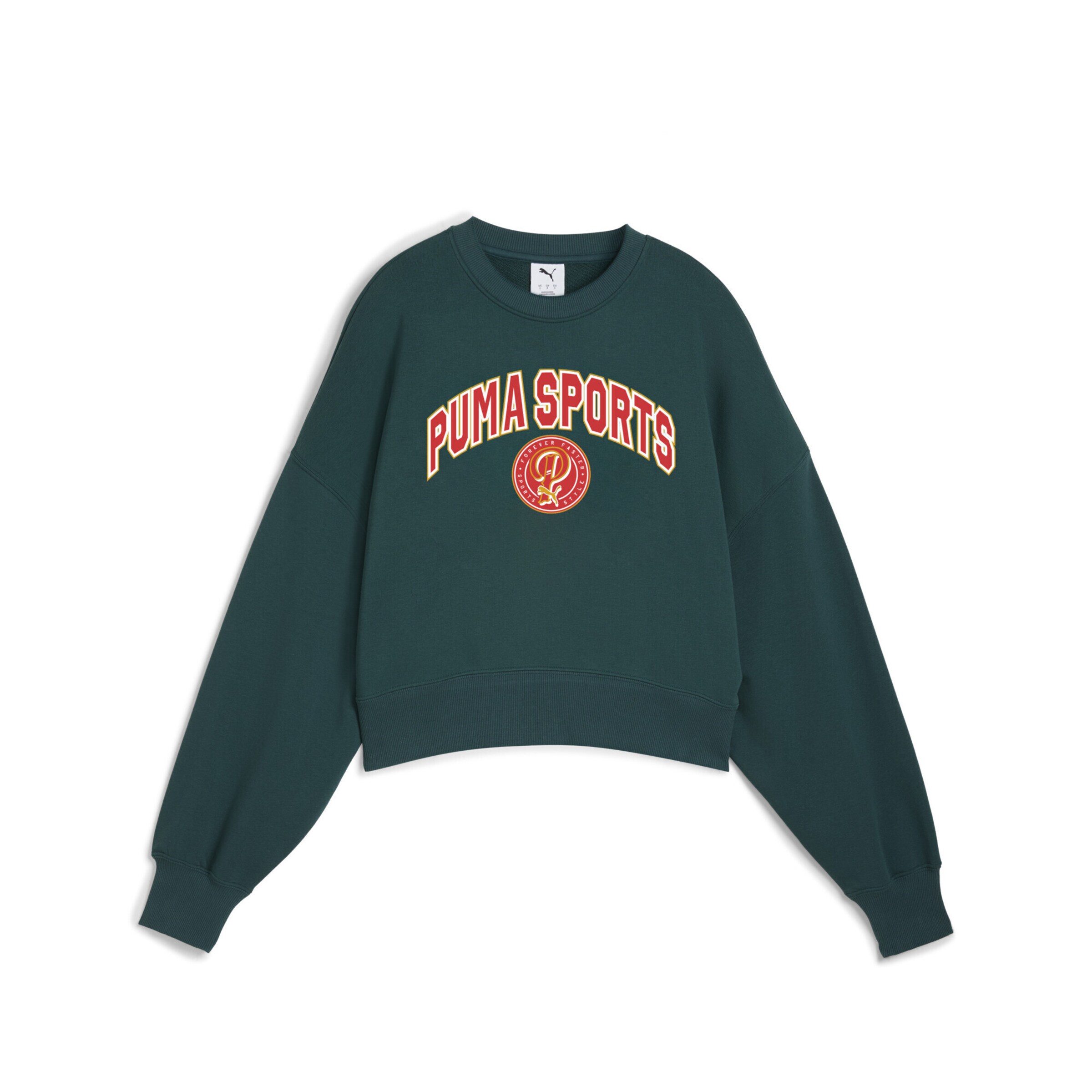 Sweat-shirt 'Wardrobe Essentials Sports Legacy' PUMA en vert : devant