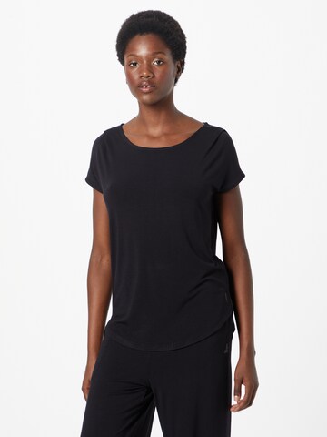 CURARE Yogawear - Camiseta funcional en negro: frente