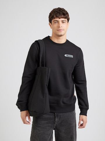Bluză de molton 'Old Skool' de la G-STAR pe negru: față