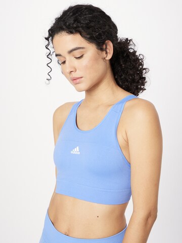 mėlyna ADIDAS SPORTSWEAR Biustjė Sportinė liemenėlė 'Aero Medium-Support'