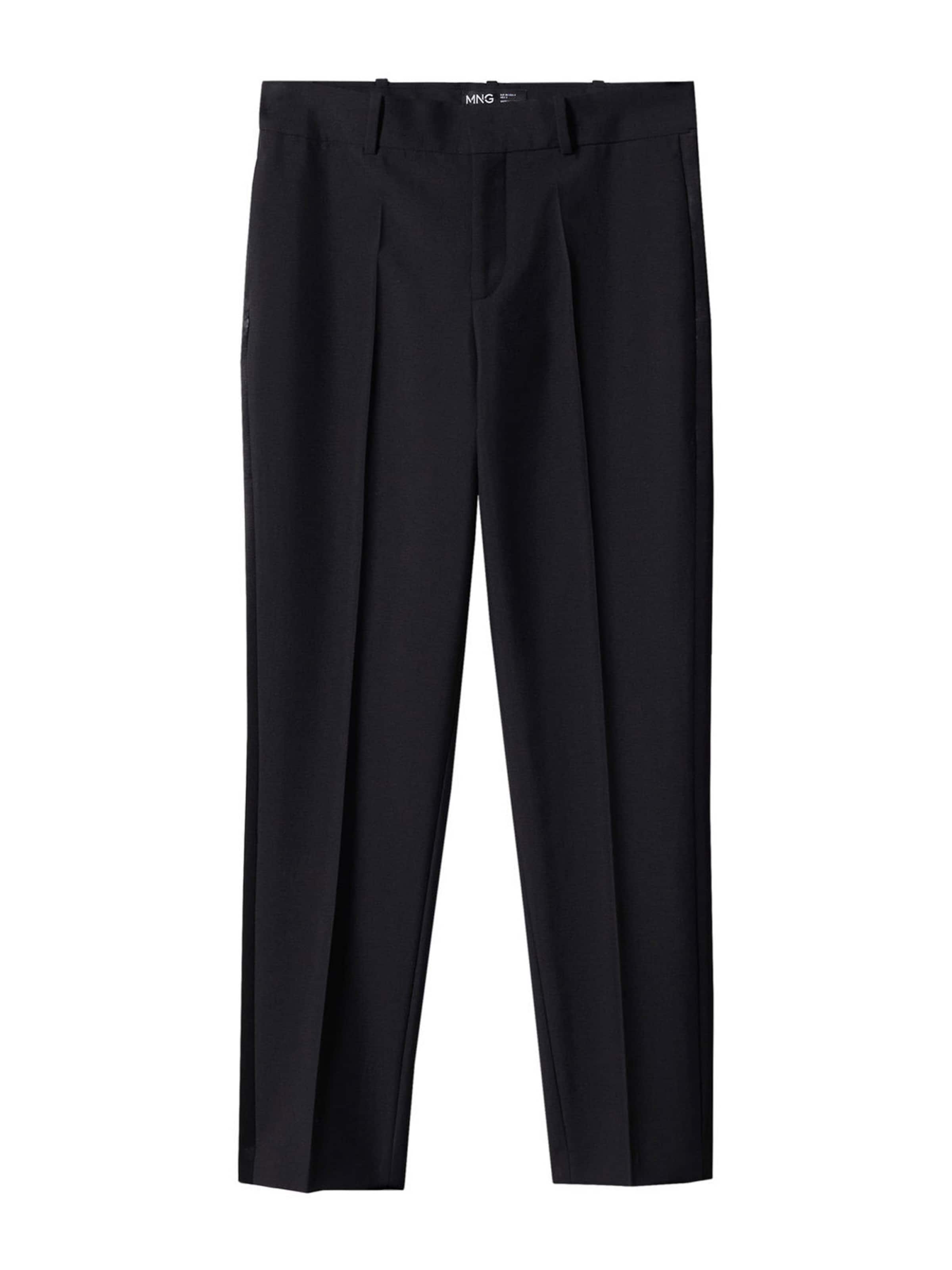 MANGO Szabványos Ráncos nadrág 'JORDAN' - fekete: elől