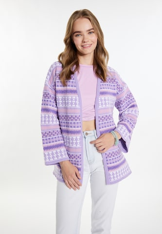 Cardigan IZIA en violet : devant