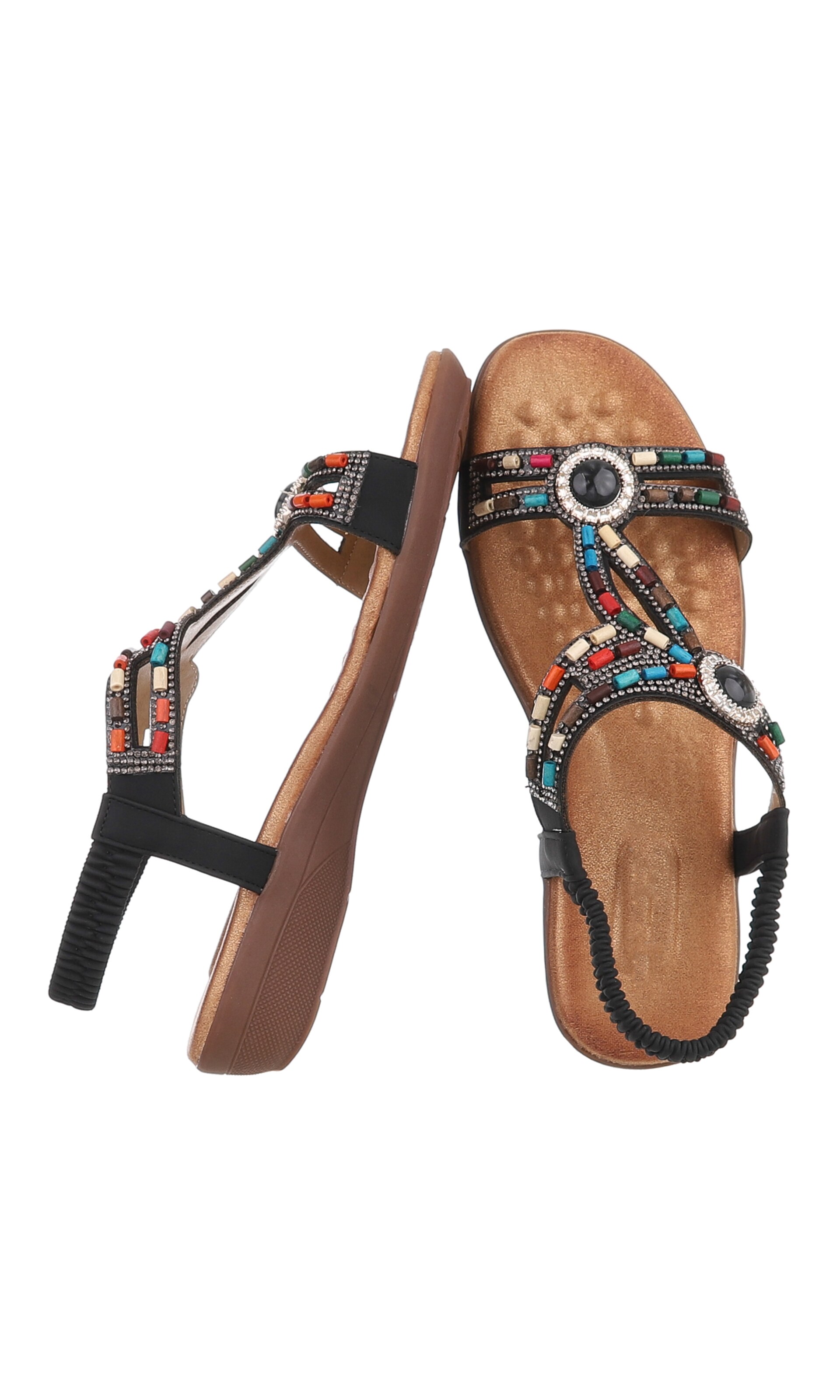 Ital-Design Strap Sandals in Black