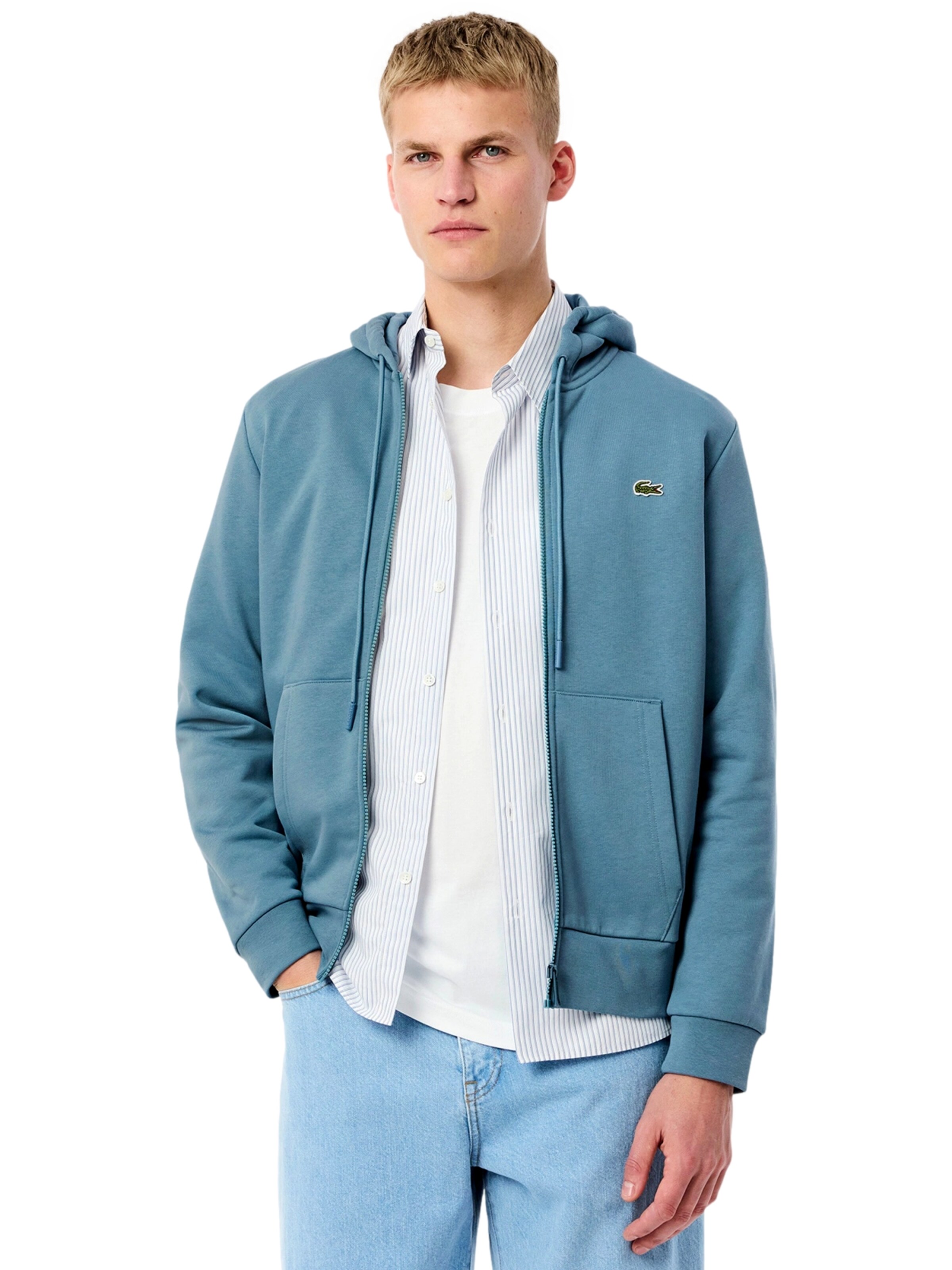 Veste de survêtement LACOSTE en bleu : devant