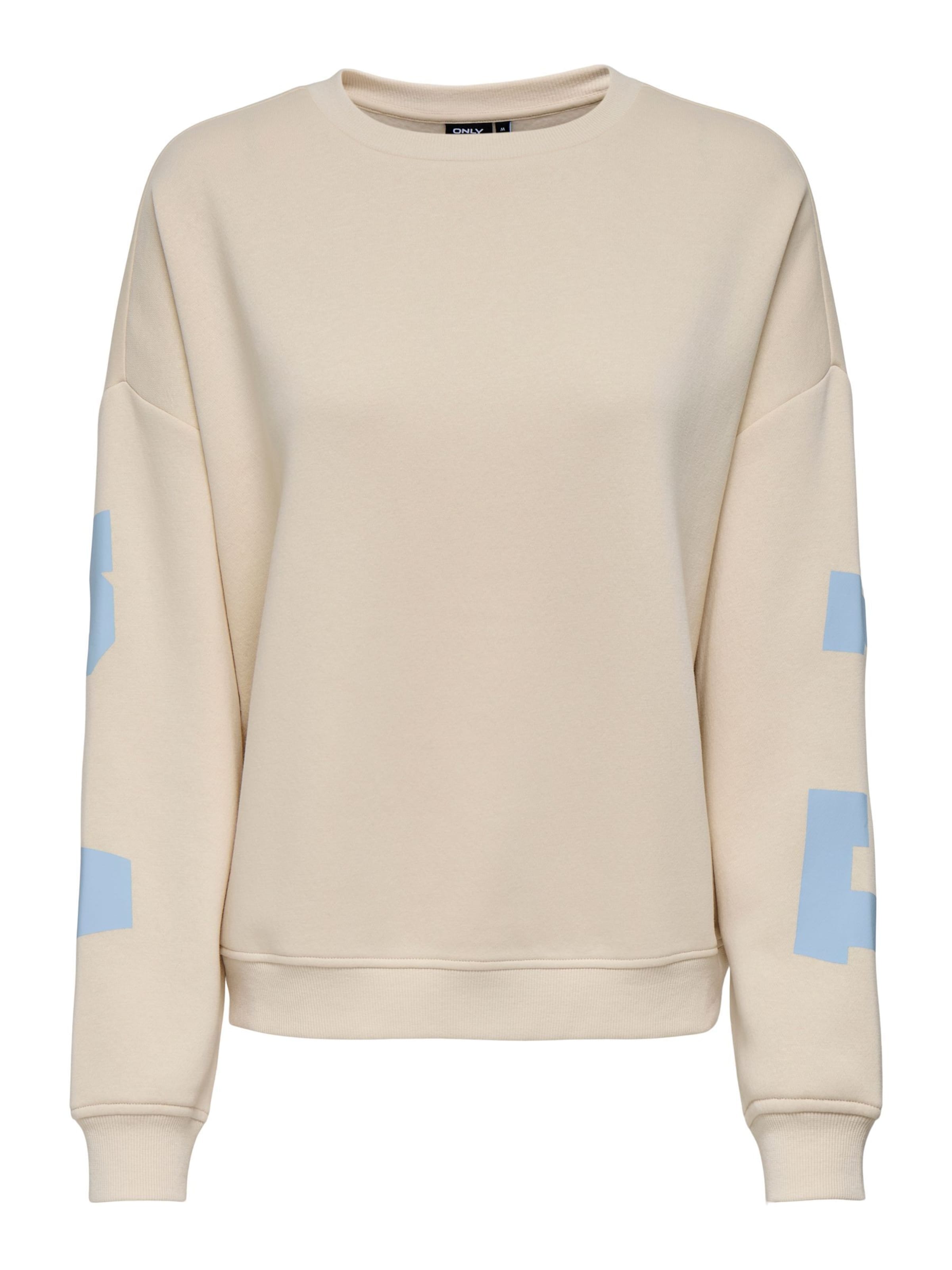 ONLY Sweatshirt i lyseblå / naturhvid, Produktvisning