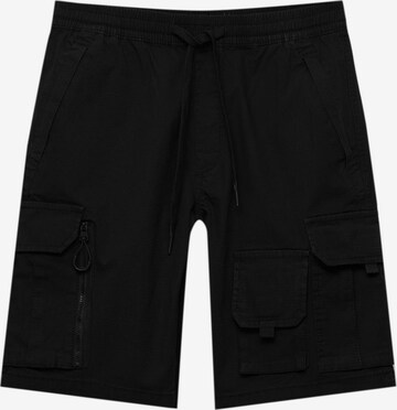 Pull&Bear Cargo Pants in Black: front