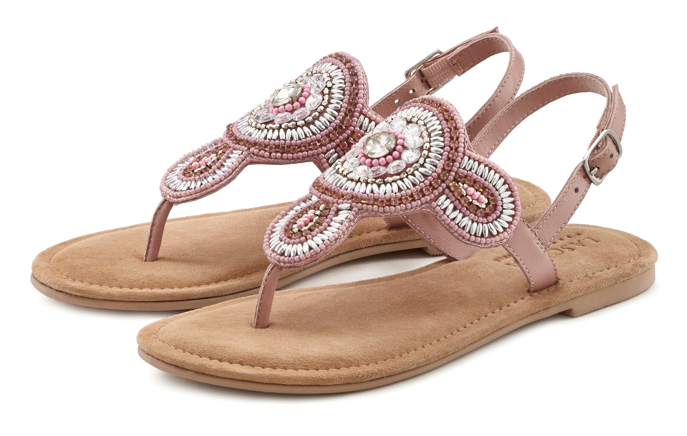 LASCANA T-bar sandals in Pink