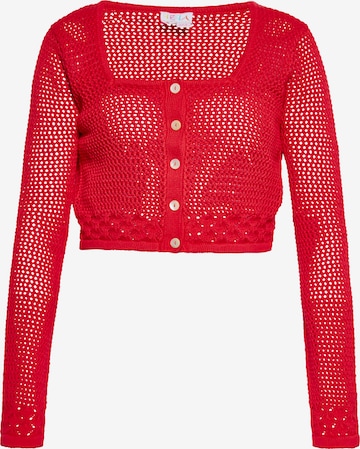 IZIA Knit Cardigan in Red: front