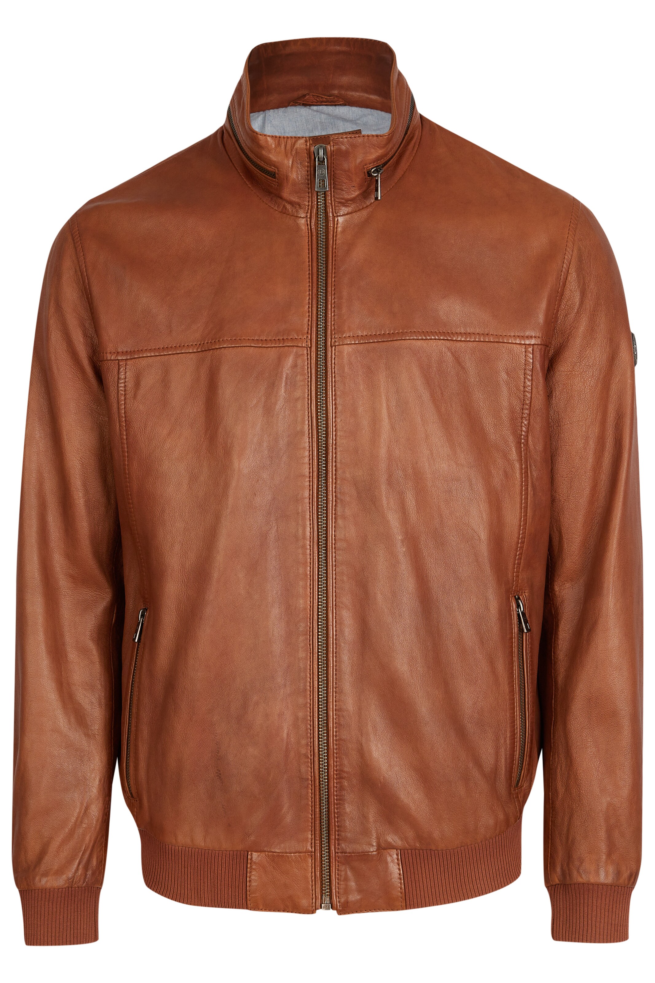 bugatti Lederjacke 'BUFabiano' in Braun: Vorderseite