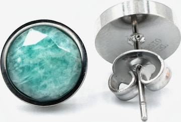 Sergio Engel Earrings 'Beach Ohrring 04 - Wasserfester Naturstein-Ohrstecker in Edelstahl' in Green: front
