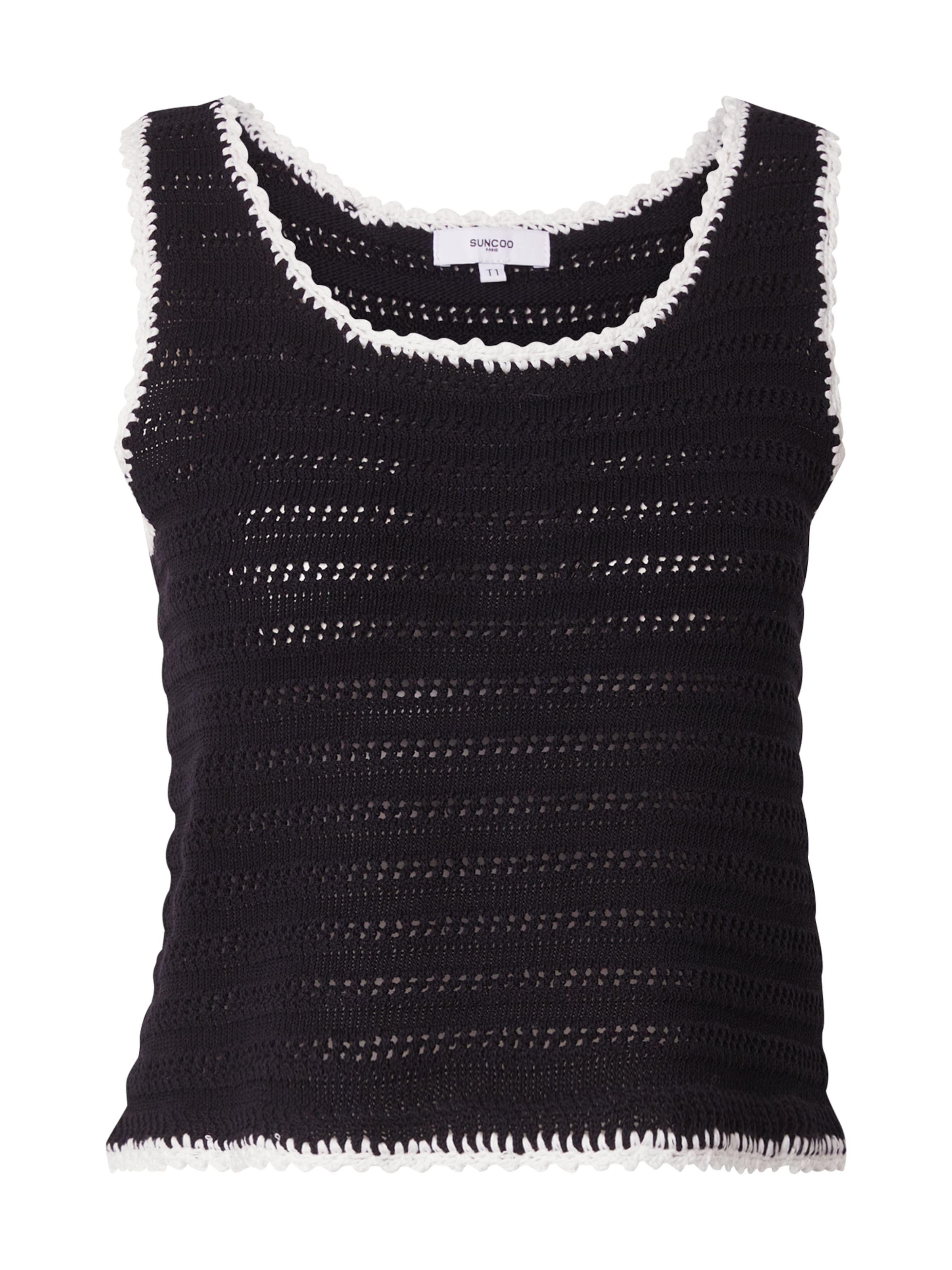 Suncoo Broderad topp 'PULL PIDGI' i svart: framsida