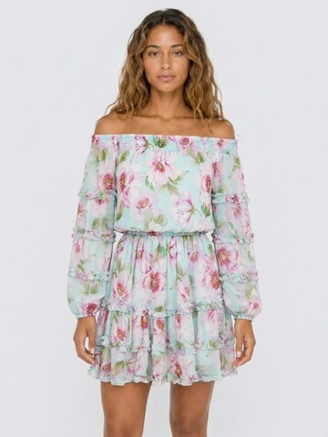 Miss June Jurk 'Robe Courte Fleur' in Groen: voorkant