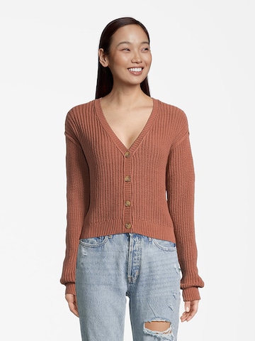 AÉROPOSTALE Knit cardigan in Brown: front